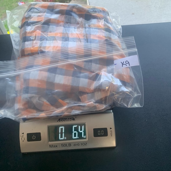 Sakura Sleeveless Orange And Blue Gingham Tie Waist Dress, Size M - Picture 4 of 4